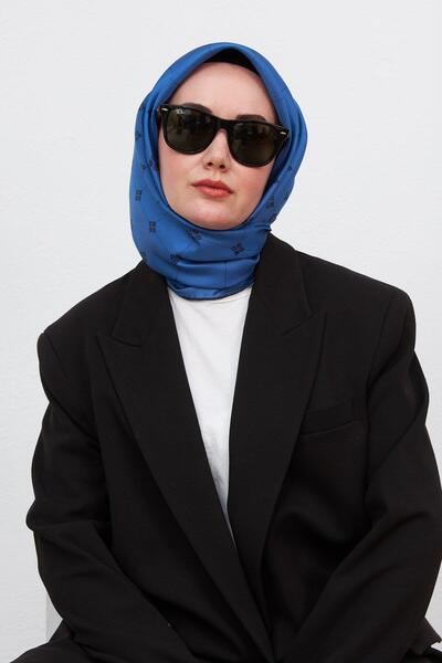 Silk Home Eșarfă din mătase twill - 11392-33 Albastru Negru