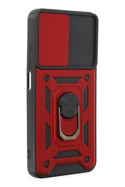 CepteToptan حافظة هاتف Xiaomi Redmi Note 9 4G من السيليكون مع حلقة عدسة Pars - أحمر - MKİ2465-7499