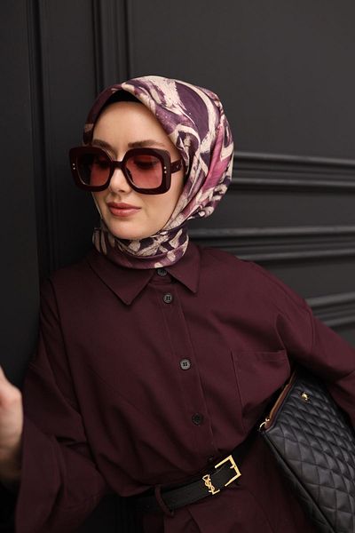 Silk Home Μεταξωτό μαντίλι Twill - 11462-32 Plum Beige