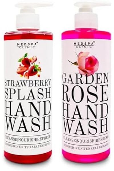 MEDSPACLINIC Hand Wash Set, Strawberry Splash and Garden Rose Fragrances, (500mlx2)