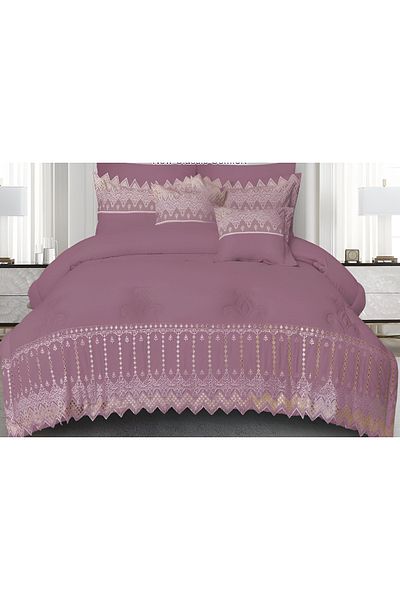 RedRosa Luxurious 8-piece microfiber lace double bedspread adds beauty to your room decor. Duvet size: 260x240cm