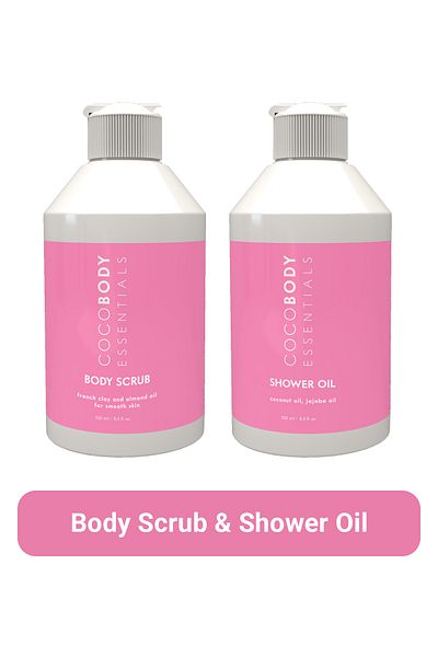 Coco Body Body Scrub & Shower Oil Smoothing Body Care Set