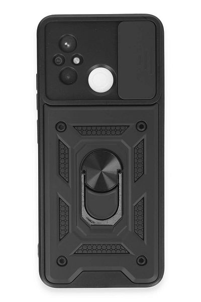 CepteToptan جراب هاتف Xiaomi Redmi 12C من السيليكون مع حلقة عدسة Pars - أسود - MKİ8727-8503