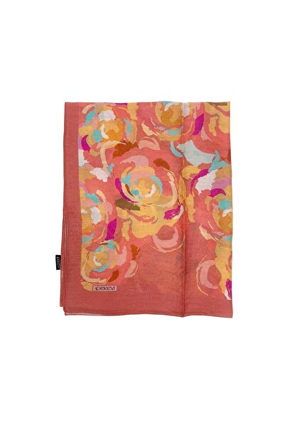 ipekevi Desenli Tensoft Şal - Duygusal Çiçekli Desenli - Gül Kurusu