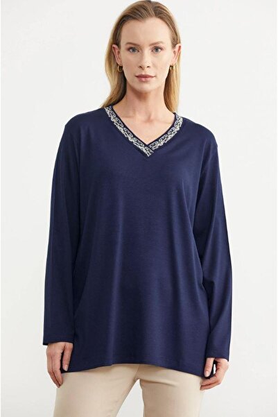 Sementa 75977 Vyaka Nakış Detay Uzun Kol Tshirt