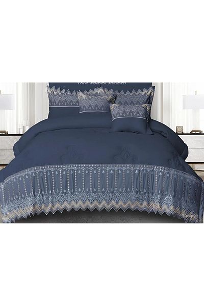RedRosa Luxurious 8-piece microfiber lace double bedspread adds beauty to your room decor. Duvet size: 260x240cm