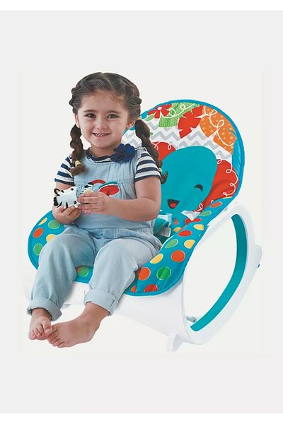 rexa Toddler Polka Dotted Portable Rocker – Lightweight Baby Rocking Chair (63 x 42 x 18 cm)