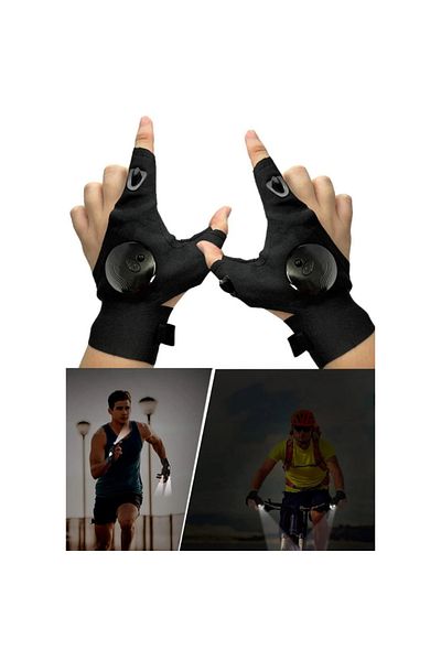 omilife Lighted Gloves Fingertip Led Lighted Flexible Structure Gloves Illuminated Practical for Night Work