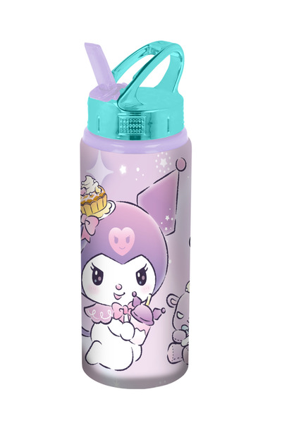 TSUMAB Kuromi Kids Water Bottle – Purple Aqua Flip Straw Sipper (500ml)