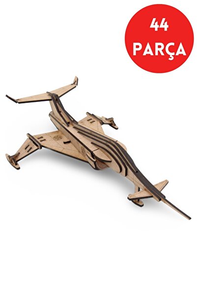 ALGWOOD Ahşap Angel Interceptor Uçak Maketi - 44 Parça 3D Puzzle Model - Fütü...
