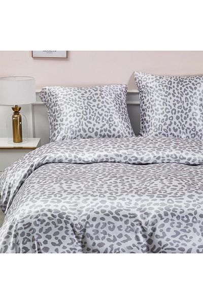 OEM Bed Linen 200 X 200 Cm, Shiny Leopard Satin, Set Of 2 Pillowcases 80 X 80 Cm Zipper