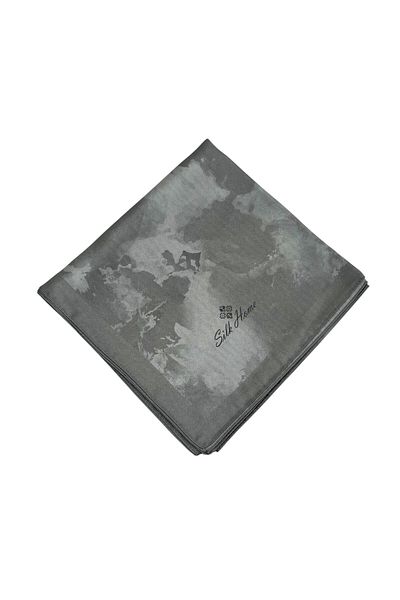 Silk Home Patterned Shiny Scarf - 8647 - Dark Gray