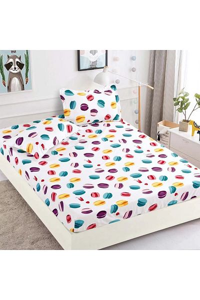FIONNA.RO Husa with Elastic and Fine Feather Slices 180x200cm - Colored Macarons