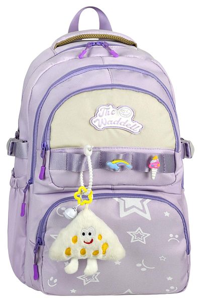 Waddell Rucsac casual din twill rezistent la apa cu compartiment pentru laptop si rucsac de scoala cu cadou de jucarie de plus