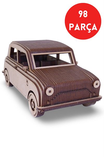 ALGWOOD 98 Piece Mini Cooper Model Car Wooden Model Set - 98 Piece Hobby Set