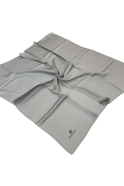 Silk Home Plain Shiny Scarf - Dark Silver