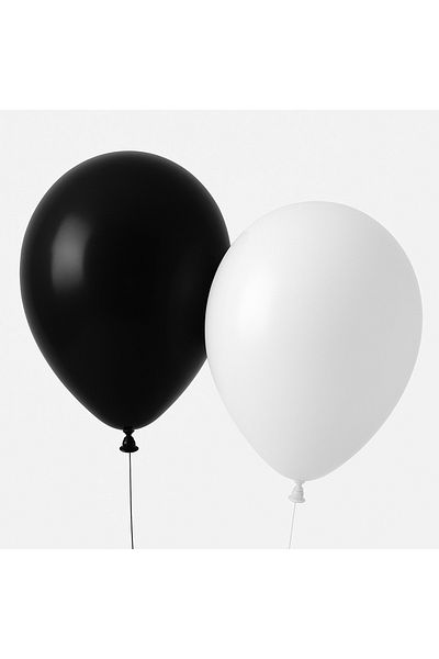 Ege Pastacılık Black and White Balloon 10 Piece Set