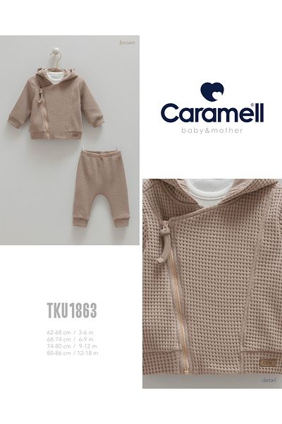 Caramell Barbosa Soft Teddy 3-Piece Set (3-6Months/6-9Months/9-12Months/12-18Months) Tku1863 New Season 2025