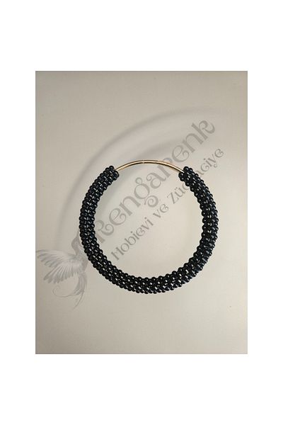 RENGARENK Bag Handle Plastic Black Pearl Metal Bag Handle 15cm Diameter 1 Piece