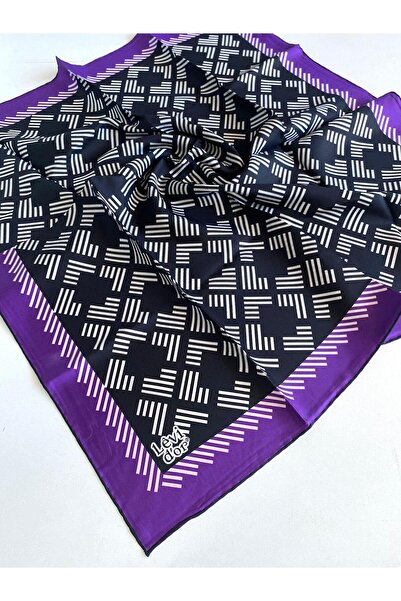 Levidor وشاح تيفيل من الحرير الخالص 49404 نمط أسود مختلط