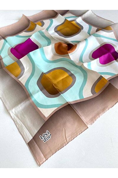 Levidor Шовковий шарф Tivil 46849 Лососевий колір Змішаний візерунок