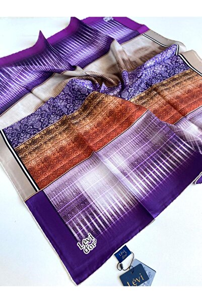 Levidor Eșarfă Tivil din mătase pură 49465 Motiv mixt violet