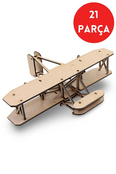 ALGWOOD Wright Brothers Airplane Wooden Model - 21 Piece 3D Puzzle Model