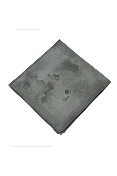 Silk Home Patterned Shiny Scarf - 8647 - Soft Gray