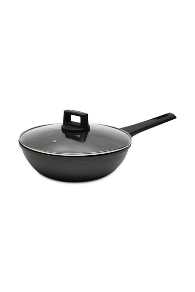 Chefline Die Cast Aluminium Wok Pan with Lid, 28 cm, KSCG28 1759164