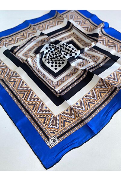 Levidor Tivil Чистий шовковий шарф 48939 Сакс Блакитний Змішаний візерунок