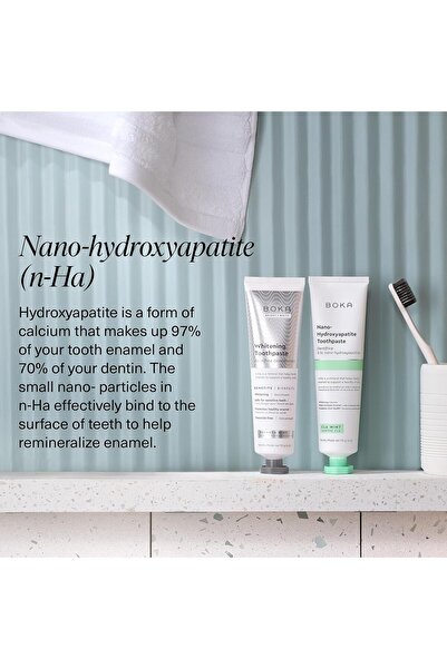 Bokan Boka Fluoride Free Toothpaste Nano Hydroxyapatite, Remineralizing, Whitening - Dentist Recommended f