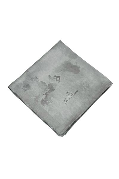 Silk Home Patterned Shiny Scarf - 8647 - Neutral Gray