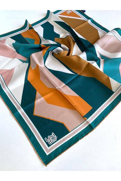 Levidor وشاح تيفيل من الحرير الخالص 49394 نمط أخضر مختلط