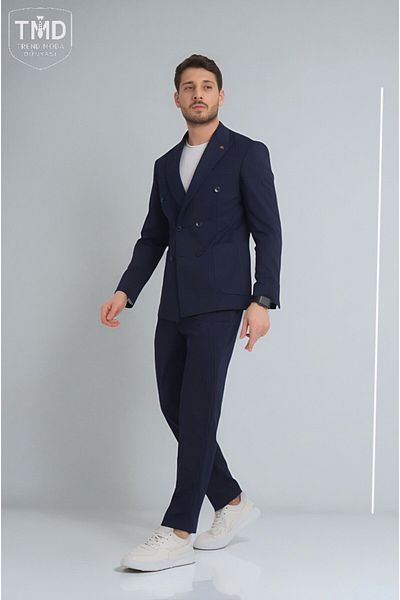 FASHİON PLAZA Summer Sports Double-Breasted Suit Unlined (Drawstring Pants)