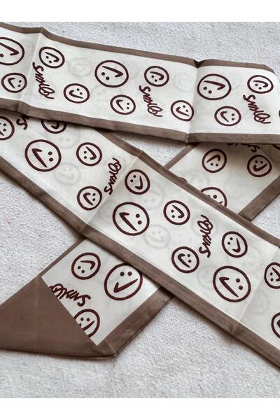 juleeco Smile Themed Brown Scarf (88X7Cm)