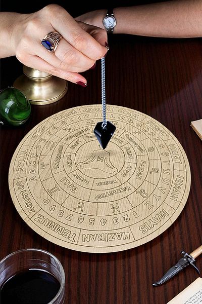 Leiste Pendulum Board Pendulum Pendulum Board Turkish Wooden Natural Stone Pendulum Rune Symbol