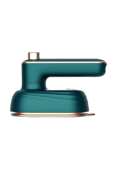 divendi-ro Mini fier de călcat pliabil, fără fir, portabil, abur, putere 38W, rezervor de apă 50ml, verde-auriu