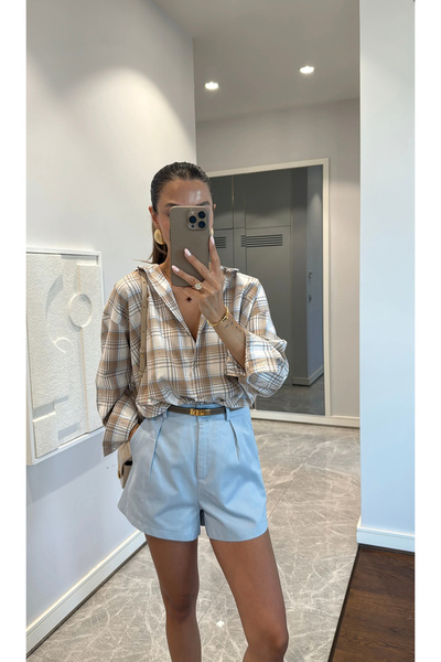 sinemkivanc co YÜKSEK BEL PİLELİ ŞORT