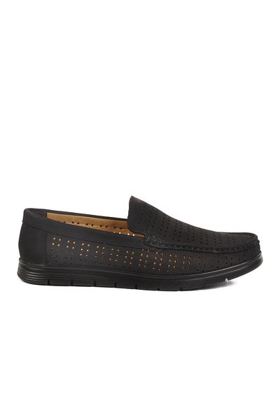 AYAKMOD Black Nubuck Genuine Leather Gel Sole Anatomical Men's Casual Shoes Gmz 005 m