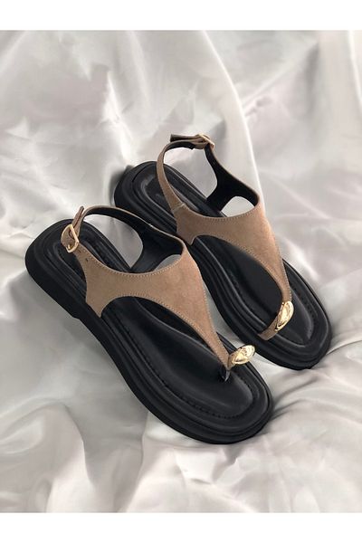 Hg Ayakkabı Wawa Nubuck Mink Women's 2 cm Sandals