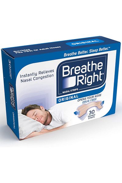 Breathe Right Original Small/Medium Breathe Right Nasal Strips (30 seconds)