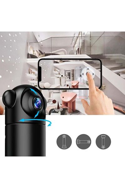 divendi-ro Mini surveillance camera SX82, WiFi, baby monitor, HD, infrared, motion sensor, black