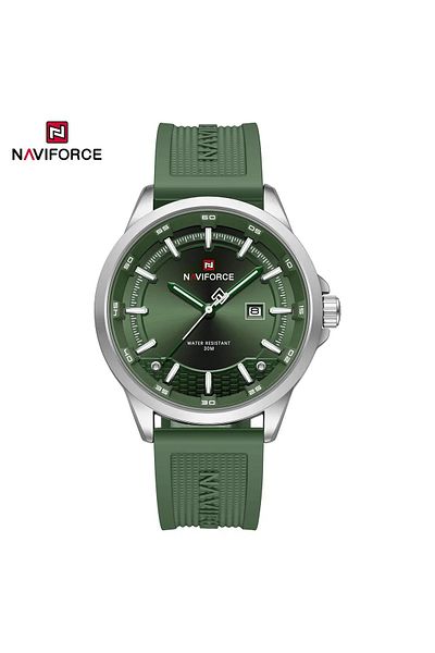 Naviforce Green Sporty Men's Watch with Silicone Strap