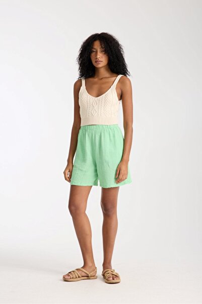 Enhitbaby Udenya Kadın Çift Kat Müslin Salaş Şort Cepli Model %100 Pamuk