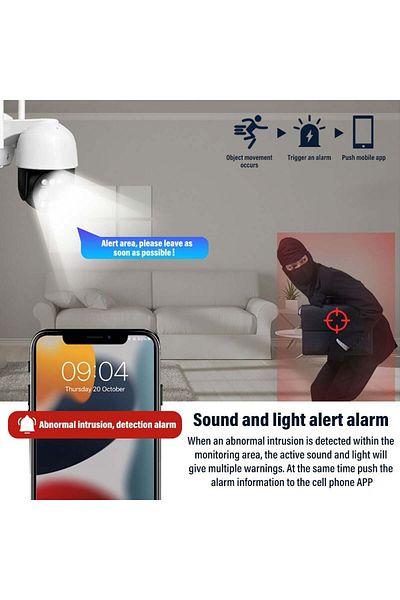 divendi-ro 3MP CCTV PTZ IP WiFi 3MP CCTV PTZ IP WiFi surveillance camera, Full HD, human sensor, alarm