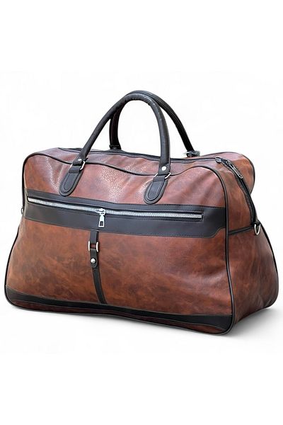 ZAAPPY Premium Pu Leather Duffel Bag[5-7kg] Spacious Stylish Travel Tote, Durable Handheld Carry-on Baggage