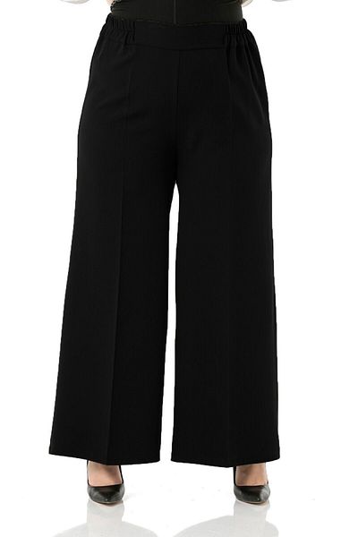 5.MEVSİM Side Pocket Bell Crepe Regular Leg Trousers - Black