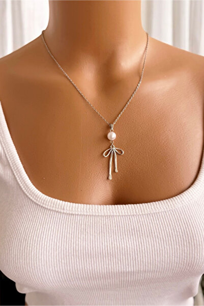 WhimsyWhite قلادة كوكيت فيونك بيرل بينترست من الفولاذ