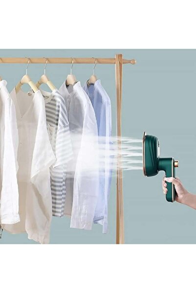 divendi-ro Mini fier de călcat pliabil, fără fir, portabil, abur, putere 38W, rezervor de apă 50ml, verde-auriu