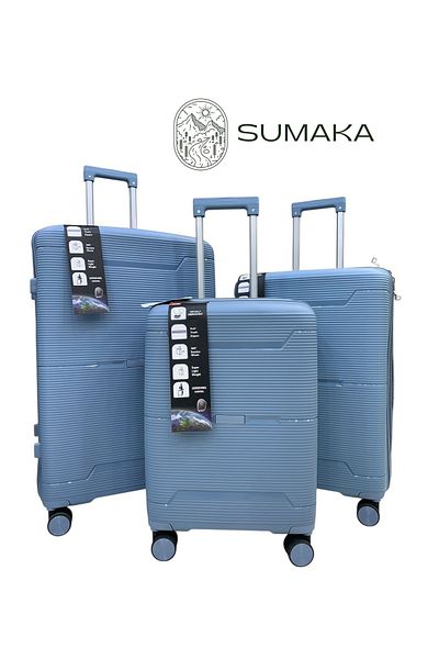 SUMAKA Luggage Travel Suitcase Trolley Bag - Set of 3 pcs - With Spinner Wheels (Silicone)